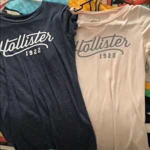 Pink and blue hollister tee shirts